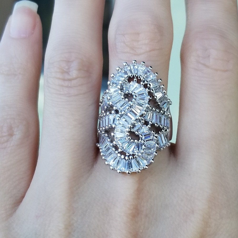 🆕️S925-White Sapphire Infinity Cocktail Ring